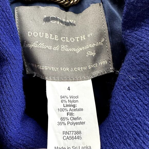 J.Crew Classic Lady Day Coat Italian Double Cloth Pocket Wool Thinsulate Blue 4 - Picture 3 of 5